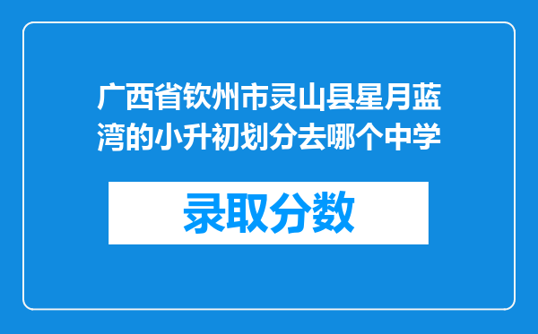 广西省钦州市灵山县星月蓝湾的小升初划分去哪个中学