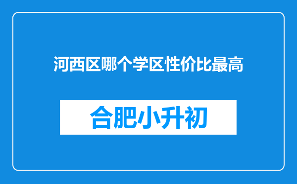 河西区哪个学区性价比最高