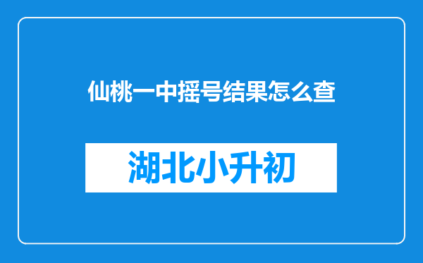 仙桃一中摇号结果怎么查