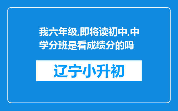 我六年级,即将读初中,中学分班是看成绩分的吗