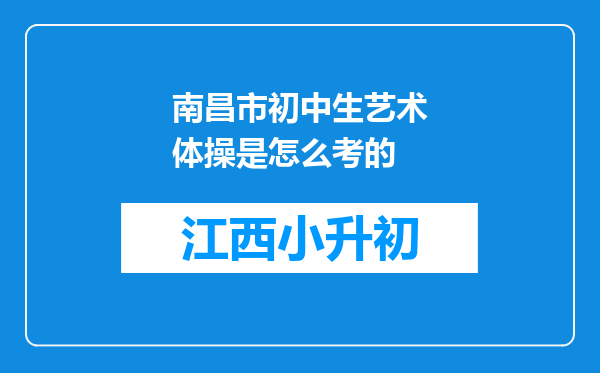 南昌市初中生艺术体操是怎么考的