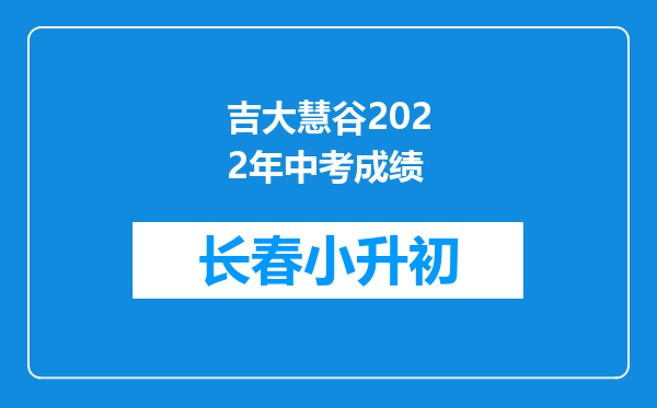 吉大慧谷2022年中考成绩