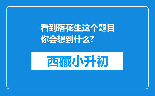 看到落花生这个题目你会想到什么?