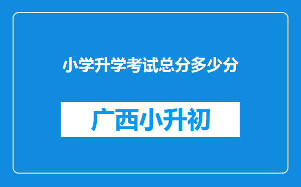 小学升学考试总分多少分