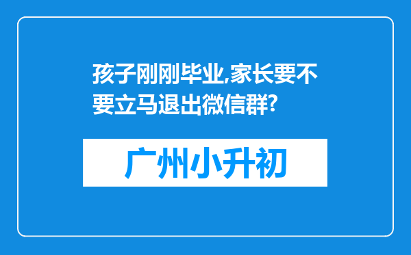 孩子刚刚毕业,家长要不要立马退出微信群?