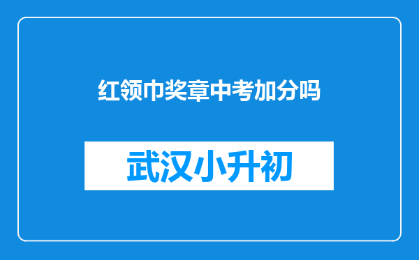 红领巾奖章中考加分吗