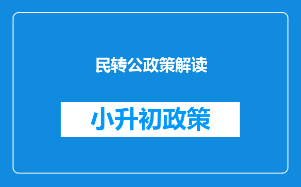 民转公政策解读