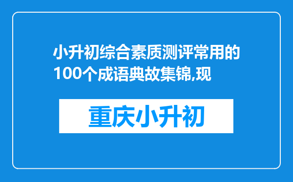 小升初综合素质测评常用的100个成语典故集锦,现