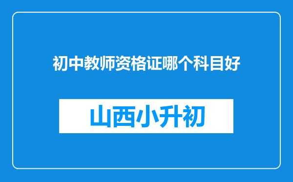 初中教师资格证哪个科目好