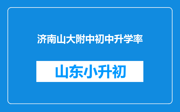 济南山大附中初中升学率