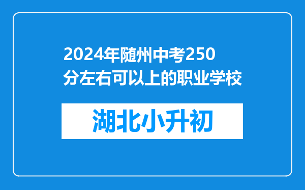 2024年随州中考250分左右可以上的职业学校