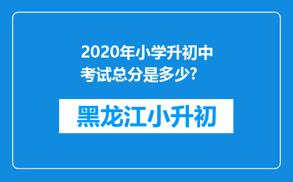 2020年小学升初中考试总分是多少?