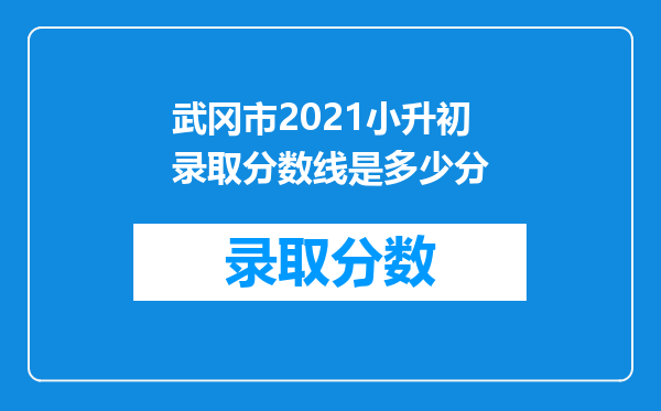 武冈市2021小升初录取分数线是多少分