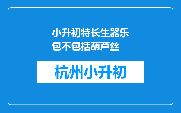 小升初特长生器乐包不包括葫芦丝