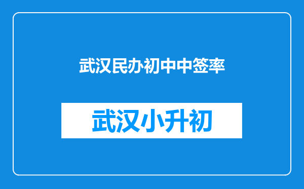 武汉民办初中中签率