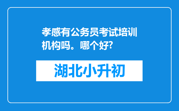 孝感有公务员考试培训机构吗。哪个好?