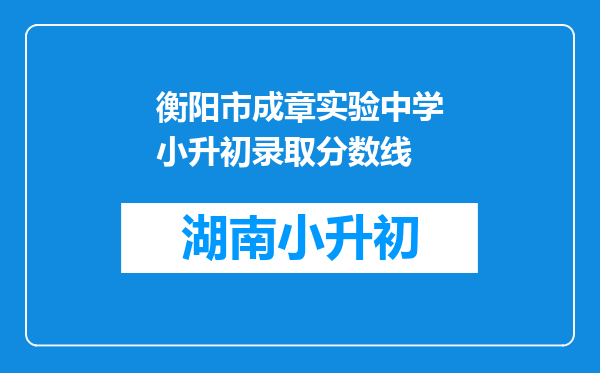 衡阳市成章实验中学小升初录取分数线