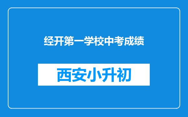 经开第一学校中考成绩