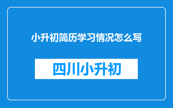 小升初简历学习情况怎么写