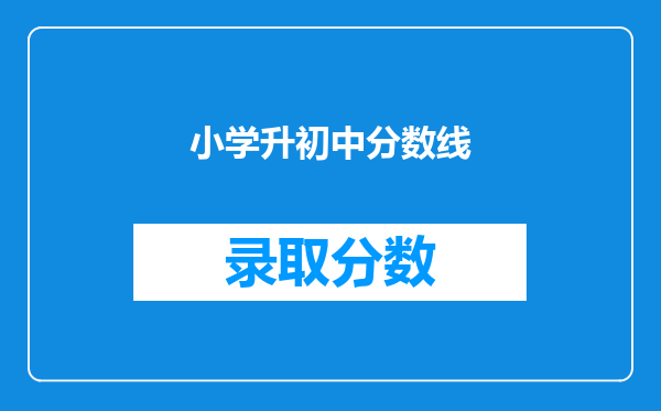 小学升初中分数线