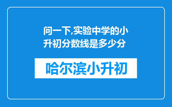 问一下,实验中学的小升初分数线是多少分