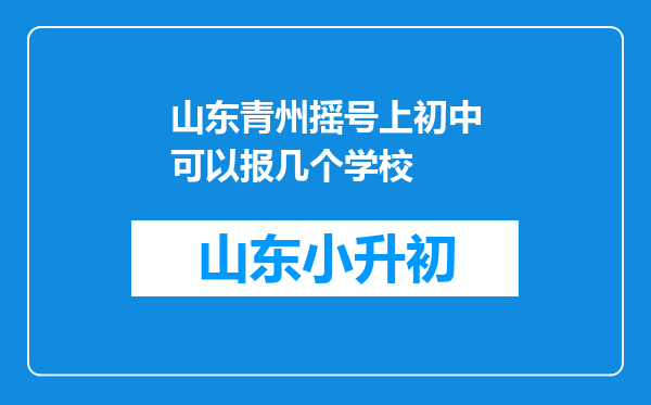 山东青州摇号上初中可以报几个学校