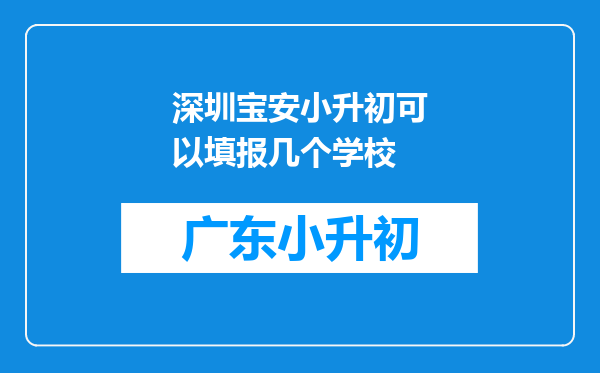 深圳宝安小升初可以填报几个学校