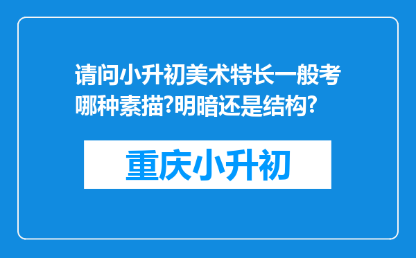 请问小升初美术特长一般考哪种素描?明暗还是结构?