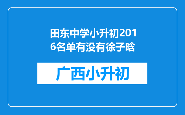 田东中学小升初2016名单有没有徐子晗