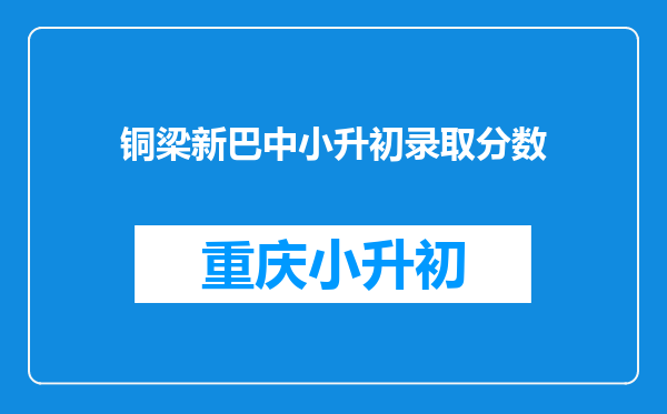 铜梁新巴中小升初录取分数