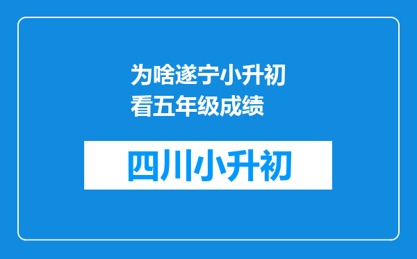 为啥遂宁小升初看五年级成绩