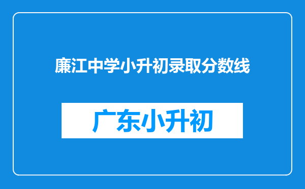 廉江中学小升初录取分数线