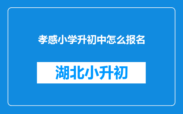 孝感小学升初中怎么报名