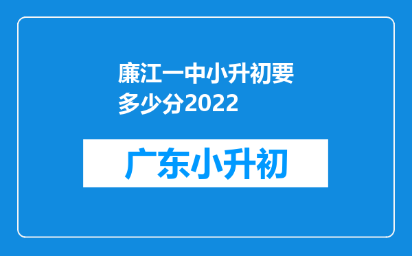 廉江一中小升初要多少分2022