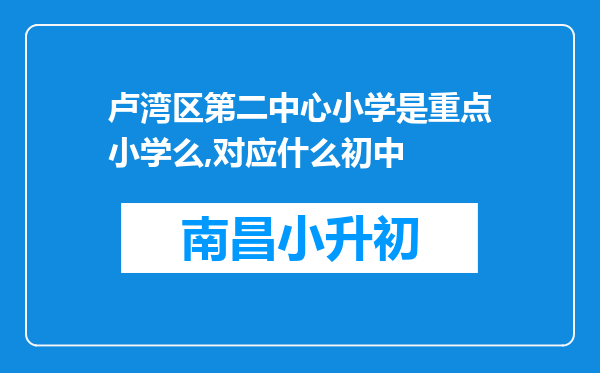 卢湾区第二中心小学是重点小学么,对应什么初中