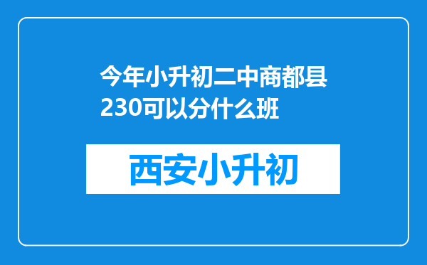 今年小升初二中商都县230可以分什么班