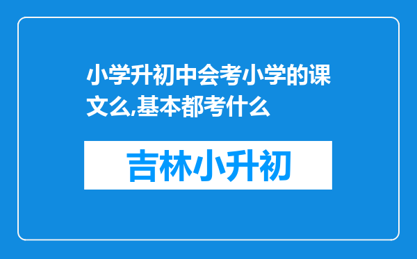 小学升初中会考小学的课文么,基本都考什么