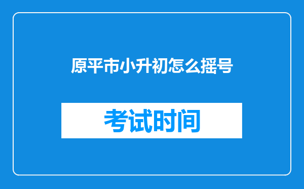 原平市小升初怎么摇号