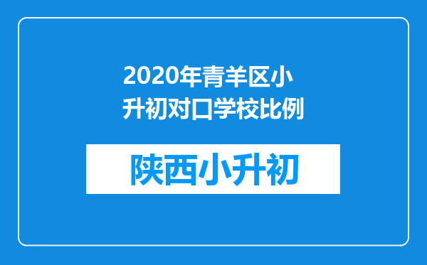 2020年青羊区小升初对口学校比例