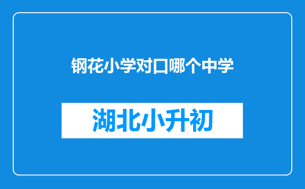 钢花小学对口哪个中学