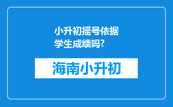 小升初摇号依据学生成绩吗?