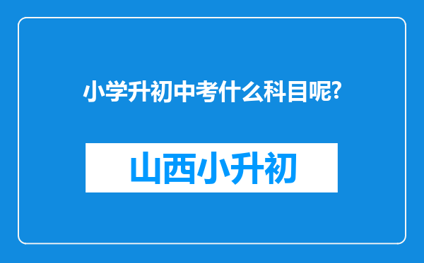 小学升初中考什么科目呢?