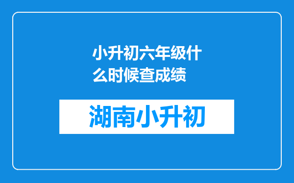 小升初六年级什么时候查成绩