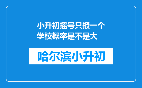 小升初摇号只报一个学校概率是不是大