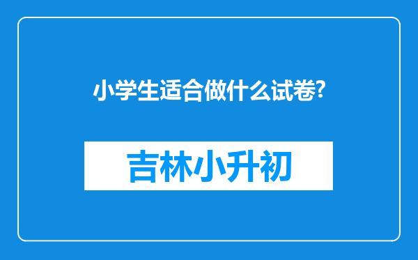 小学生适合做什么试卷?