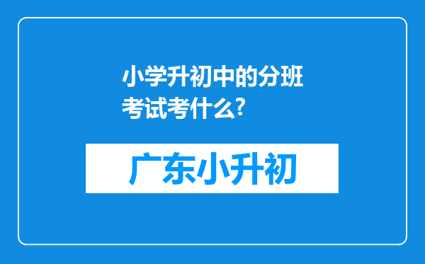 小学升初中的分班考试考什么?