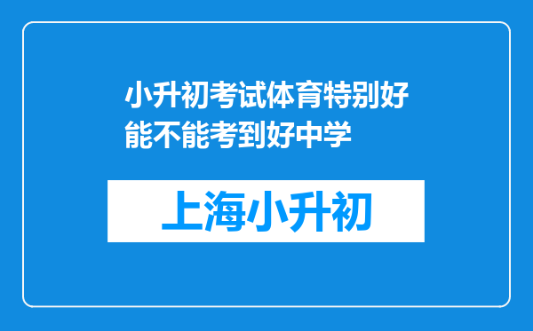 小升初考试体育特别好能不能考到好中学