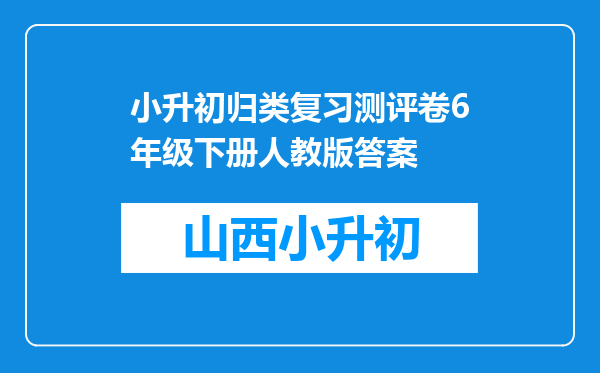 小升初归类复习测评卷6年级下册人教版答案