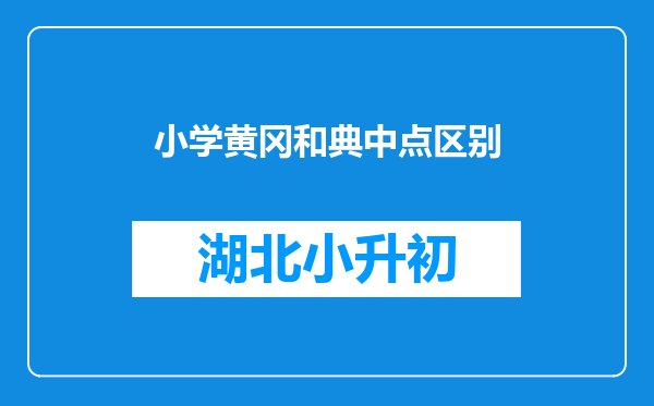 小学黄冈和典中点区别