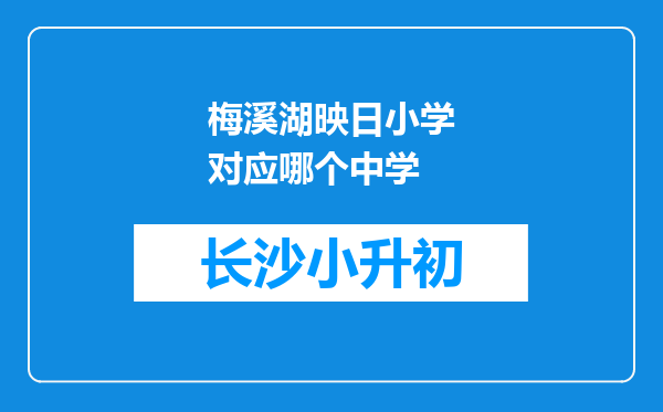 梅溪湖映日小学对应哪个中学